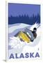 Alaska, Snowmobile Scene-Lantern Press-Framed Art Print