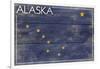 Alaska State Flag - Barnwood Painting-Lantern Press-Framed Art Print