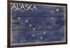 Alaska State Flag - Barnwood Painting-Lantern Press-Framed Art Print