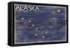 Alaska State Flag - Barnwood Painting-Lantern Press-Framed Stretched Canvas