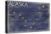 Alaska State Flag - Barnwood Painting-Lantern Press-Stretched Canvas