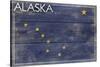 Alaska State Flag - Barnwood Painting-Lantern Press-Stretched Canvas