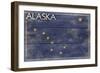 Alaska State Flag - Barnwood Painting-Lantern Press-Framed Art Print