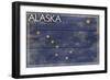 Alaska State Flag - Barnwood Painting-Lantern Press-Framed Art Print