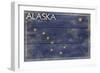 Alaska State Flag - Barnwood Painting-Lantern Press-Framed Art Print