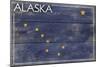 Alaska State Flag - Barnwood Painting-Lantern Press-Mounted Art Print