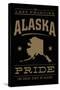 Alaska State Pride - Gold on Black-Lantern Press-Stretched Canvas