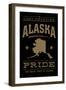 Alaska State Pride - Gold on Black-Lantern Press-Framed Art Print