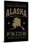 Alaska State Pride - Gold on Black-Lantern Press-Mounted Art Print