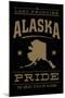 Alaska State Pride - Gold on Black-Lantern Press-Mounted Art Print