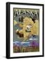 Alaska - Topographical Map-Lantern Press-Framed Art Print