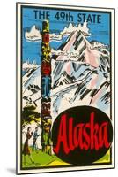 Alaska, Totem Pole-null-Mounted Art Print