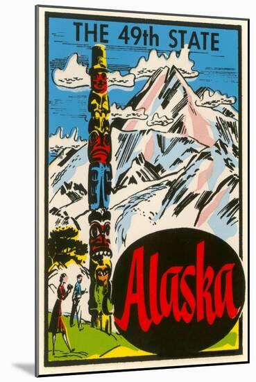 Alaska, Totem Pole-null-Mounted Art Print