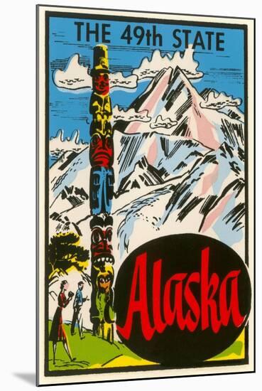 Alaska, Totem Pole-null-Mounted Art Print