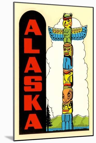 Alaska, Totem Pole-null-Mounted Art Print