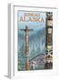 Alaska Totem Poles, Juneau, Alaska-Lantern Press-Framed Art Print