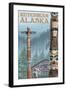 Alaska Totem Poles, Ketchikan, Alaska-Lantern Press-Framed Art Print