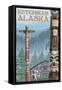 Alaska Totem Poles, Ketchikan, Alaska-Lantern Press-Framed Stretched Canvas