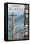 Alaska Totem Poles, Sitka, Alaska-Lantern Press-Framed Stretched Canvas