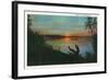 Alaska, View of a Midnight Sun-Lantern Press-Framed Art Print