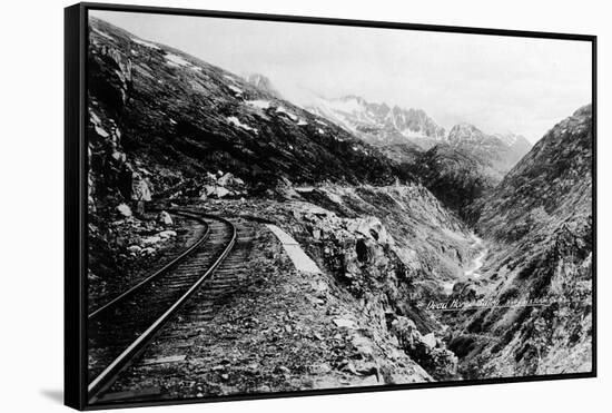 Alaska - View of Dead Horse Gulch along White Pass and Yukon Route-Lantern Press-Framed Stretched Canvas