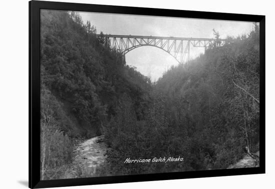 Alaska - View of Hurricane Gulch Bridge-Lantern Press-Framed Art Print