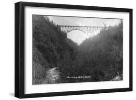 Alaska - View of Hurricane Gulch Bridge-Lantern Press-Framed Art Print