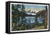 Alaska, View of Mendenhall Glacier, Auk Lake near Juneau-Lantern Press-Framed Stretched Canvas