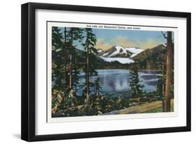 Alaska, View of Mendenhall Glacier, Auk Lake near Juneau-Lantern Press-Framed Art Print