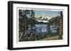 Alaska, View of Mendenhall Glacier, Auk Lake near Juneau-Lantern Press-Framed Art Print