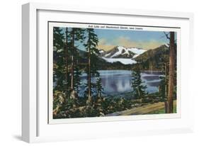 Alaska, View of Mendenhall Glacier, Auk Lake near Juneau-Lantern Press-Framed Art Print