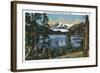 Alaska, View of Mendenhall Glacier, Auk Lake near Juneau-Lantern Press-Framed Art Print