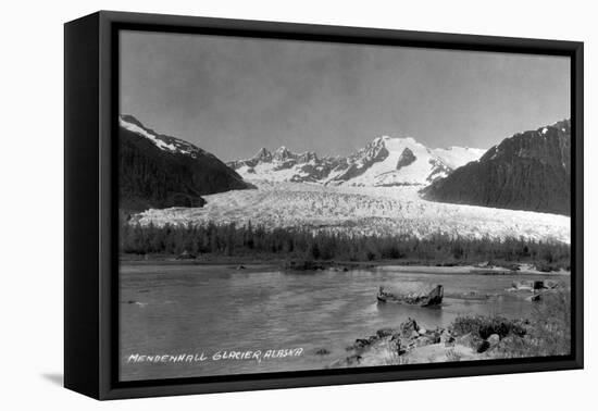 Alaska - View of Mendenhall Glacier-Lantern Press-Framed Stretched Canvas