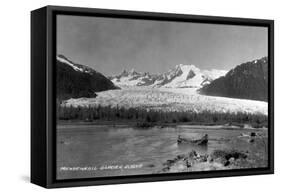 Alaska - View of Mendenhall Glacier-Lantern Press-Framed Stretched Canvas