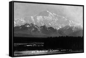 Alaska - View of Mt McKinley-Lantern Press-Framed Stretched Canvas