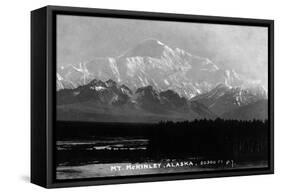 Alaska - View of Mt McKinley-Lantern Press-Framed Stretched Canvas