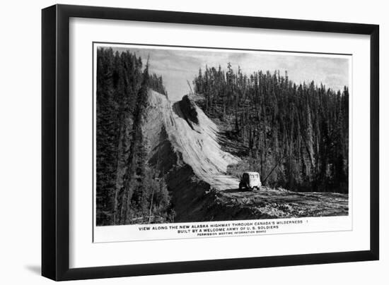 Alaska - View of New AK Highway as a Dirt Road-Lantern Press-Framed Art Print