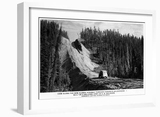 Alaska - View of New AK Highway as a Dirt Road-Lantern Press-Framed Art Print