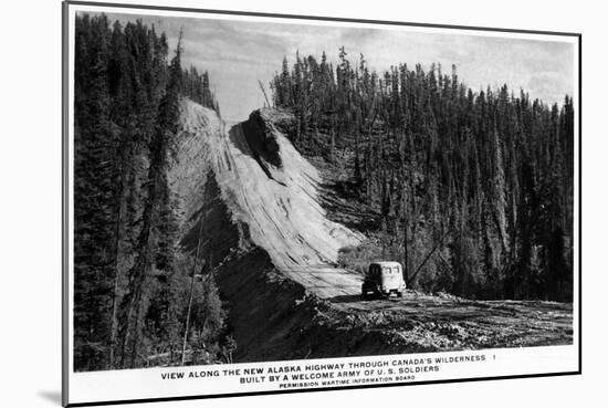 Alaska - View of New AK Highway as a Dirt Road-Lantern Press-Mounted Art Print