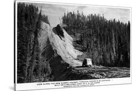 Alaska - View of New AK Highway as a Dirt Road-Lantern Press-Stretched Canvas