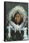 Alaska, View of Obleka, an Eskimo Native Girl in Costume-Lantern Press-Framed Stretched Canvas