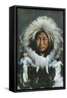 Alaska, View of Obleka, an Eskimo Native Girl in Costume-Lantern Press-Framed Stretched Canvas