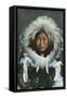 Alaska, View of Obleka, an Eskimo Native Girl in Costume-Lantern Press-Framed Stretched Canvas