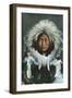 Alaska, View of Obleka, an Eskimo Native Girl in Costume-Lantern Press-Framed Art Print