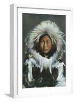 Alaska, View of Obleka, an Eskimo Native Girl in Costume-Lantern Press-Framed Art Print