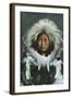 Alaska, View of Obleka, an Eskimo Native Girl in Costume-Lantern Press-Framed Art Print