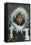 Alaska, View of Obleka, an Eskimo Native Girl in Costume-Lantern Press-Framed Stretched Canvas