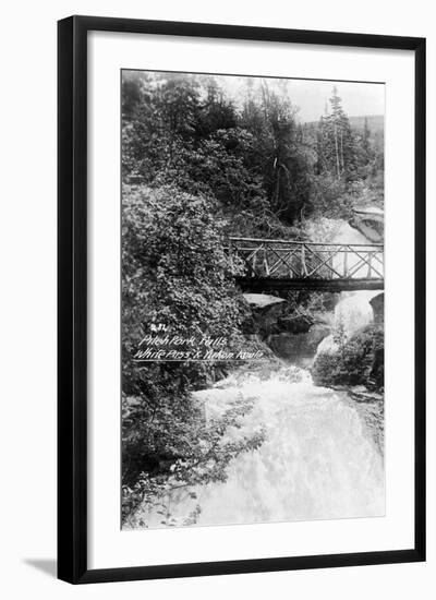 Alaska - View of Pitch Fork Falls along White Pass and Yukon Route-Lantern Press-Framed Art Print