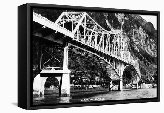 Alaska - View of the Douglas Bridge-Lantern Press-Framed Stretched Canvas