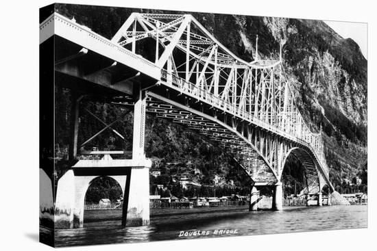 Alaska - View of the Douglas Bridge-Lantern Press-Stretched Canvas